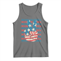 No Kings In America Tank Top USA Flag Peace Sign Hand 4th of July Patriotic - Wonder Print Shop