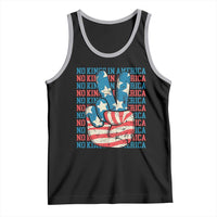 No Kings In America Tank Top USA Flag Peace Sign Hand 4th of July Patriotic - Wonder Print Shop
