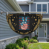 No Kings In America Patriotic Fan Flag USA Flag Peace Sign Hand 4th of July