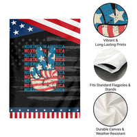 No Kings In America Garden Flag USA Flag Peace Sign Hand 4th of July Patriotic