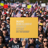 Imagine Being Scared Of Diversity But Not Dictatorship Protest Sign Retro Vintage - Wonder Print Shop