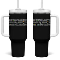 Unapologetic Speaking For Human Rights Tumbler With Handle Positive Message Protest Bird Diversity - Wonder Print Shop