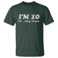 Funny 70th Birthday Gag Gift T Shirt Vintage I'm 10 In Dog Years Funny Turning 70 Year Old - Wonder Print Shop