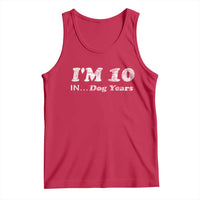 Funny 70th Birthday Gag Gift Tank Top Vintage I'm 10 In Dog Years Funny Turning 70 Year Old - Wonder Print Shop