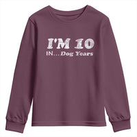 Funny 70th Birthday Gag Gift Youth Sweatshirt Vintage I'm 10 In Dog Years Funny Turning 70 Year Old - Wonder Print Shop
