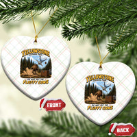 Yellowstone National Park Do Not Pet The Fluffy Cows Bison Ceramic Ornament
