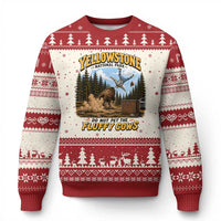 Yellowstone National Park Do Not Pet The Fluffy Cows Bison Ugly Christmas Sweater