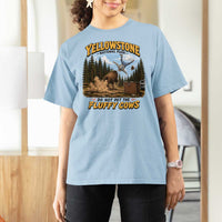 Yellowstone National Park Do Not Pet The Fluffy Cows Bison T Shirt For Women
