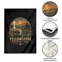 Vintage Yellowstone National Park Vintage Bison Geyser Garden Flag Wyoming Montana Idaho Hiking Camping