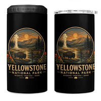 Vintage Yellowstone National Park Vintage Bison Geyser 4 in 1 Can Cooler Tumbler Wyoming Montana Idaho Hiking Camping