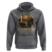 Vintage Yellowstone National Park Vintage Bison Geyser Hoodie Wyoming Montana Idaho Hiking Camping