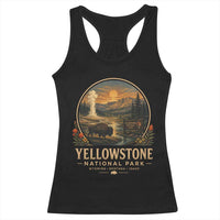 Vintage Yellowstone National Park Vintage Bison Geyser Racerback Tank Top Wyoming Montana Idaho Hiking Camping