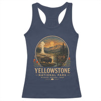 Vintage Yellowstone National Park Vintage Bison Geyser Racerback Tank Top Wyoming Montana Idaho Hiking Camping