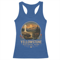 Vintage Yellowstone National Park Vintage Bison Geyser Racerback Tank Top Wyoming Montana Idaho Hiking Camping
