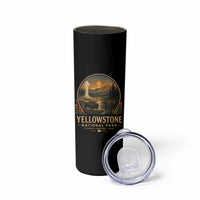 Vintage Yellowstone National Park Vintage Bison Geyser Skinny Tumbler Wyoming Montana Idaho Hiking Camping
