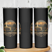 Vintage Yellowstone National Park Vintage Bison Geyser Skinny Tumbler Wyoming Montana Idaho Hiking Camping