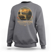 Vintage Yellowstone National Park Vintage Bison Geyser Sweatshirt Wyoming Montana Idaho Hiking Camping