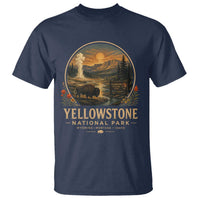 Vintage Yellowstone National Park Vintage Bison Geyser T Shirt Wyoming Montana Idaho Hiking Camping