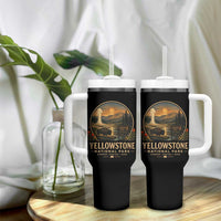 Vintage Yellowstone National Park Vintage Bison Geyser Tumbler With Handle Wyoming Montana Idaho Hiking Camping
