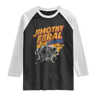 Vintage Jimothy Raccoon Raglan Shirt Feral Legend Seattle WA Trash Panda Meme