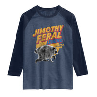 Vintage Jimothy Raccoon Raglan Shirt Feral Legend Seattle WA Trash Panda Meme