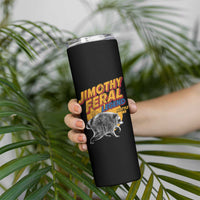 Vintage Jimothy Raccoon Skinny Tumbler Feral Legend Seattle WA Trash Panda Meme
