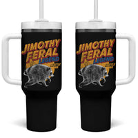 Vintage Jimothy Raccoon Tumbler With Handle Feral Legend Seattle WA Trash Panda Meme