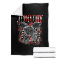 Jimothy Raccoon Throw Blanket Vintage 90s Bootleg Rap Style Funny Meme