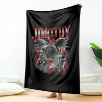 Jimothy Raccoon Throw Blanket Vintage 90s Bootleg Rap Style Funny Meme