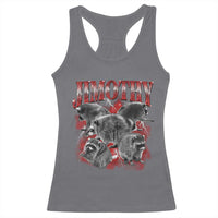Jimothy Raccoon Racerback Tank Top Vintage 90s Bootleg Rap Style Funny Meme