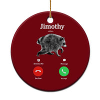 Jimothy Calling Phone Call Seattle Raccoon Ceramic Ornament