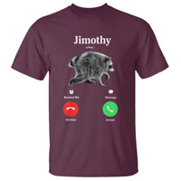 Jimothy Calling Phone Call Seattle Raccoon T Shirt