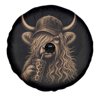 Highland Cow Funny Cute Coffee Lover Graphic Spare Tire Cover