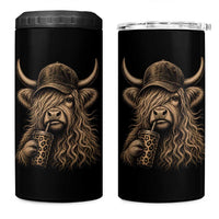 Highland Cow Funny Cute Coffee Lover Graphic 4 in 1 Can Cooler Tumbler