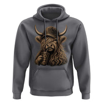 Highland Cow Funny Cute Coffee Lover Graphic Hoodie