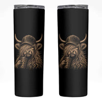 Highland Cow Funny Cute Coffee Lover Graphic Skinny Tumbler