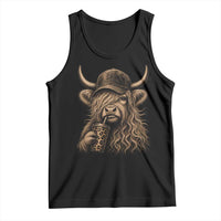 Highland Cow Funny Cute Coffee Lover Graphic Tank Top