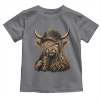 Highland Cow Funny Cute Coffee Lover Graphic Toddler T Shirt