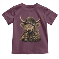 Highland Cow Funny Cute Coffee Lover Graphic Toddler T Shirt