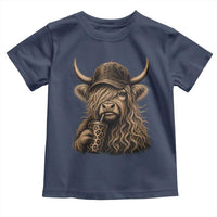 Highland Cow Funny Cute Coffee Lover Graphic Toddler T Shirt