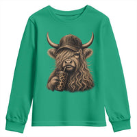 Highland Cow Funny Cute Coffee Lover Graphic Youth Sweatshirt