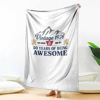 50th Birthday Throw Blanket Vintage 1976 Fck Around And Find Out Funny 50 Year Old Gift