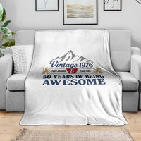 50th Birthday Throw Blanket Vintage 1976 Fck Around And Find Out Funny 50 Year Old Gift