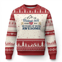 50th Birthday Ugly Christmas Sweater Vintage 1976 Fck Around And Find Out Funny 50 Year Old Gift