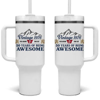 50th Birthday Tumbler With Handle Vintage 1976 Fck Around And Find Out Funny 50 Year Old Gift