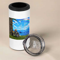Jimothy Raccoon Dreamcore 4 in 1 Can Cooler Tumbler Seattle Trash Panda Gen Z Humor Rainbow Aesthetic