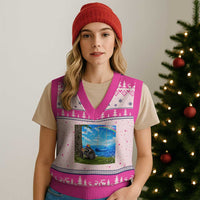Jimothy Raccoon Dreamcore V-Neck Knit Sweater Vest Seattle Trash Panda Gen Z Humor Rainbow Aesthetic