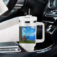 Jimothy Raccoon Dreamcore Tumbler With Handle Seattle Trash Panda Gen Z Humor Rainbow Aesthetic
