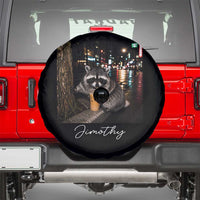 Jimothy Raccoon Drinking Iced Coffee Night City Aesthetic Spare Tire Cover