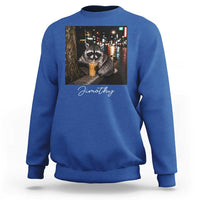 Jimothy Raccoon Drinking Iced Coffee Night City Aesthetic Sweatshirt